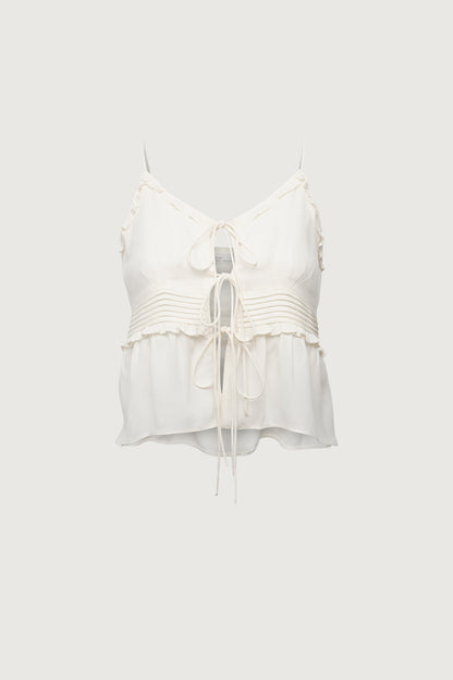 SHEER TIE-FRONT TANK TOP