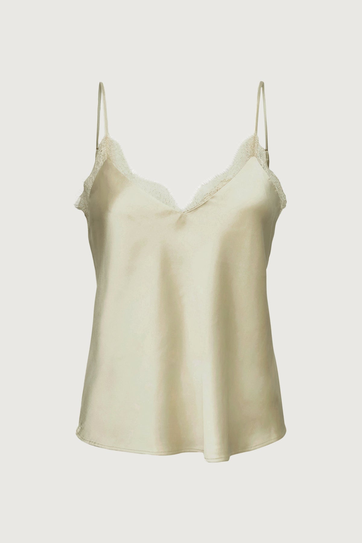 LACE TRIM SATIN CAMISOLE TANK