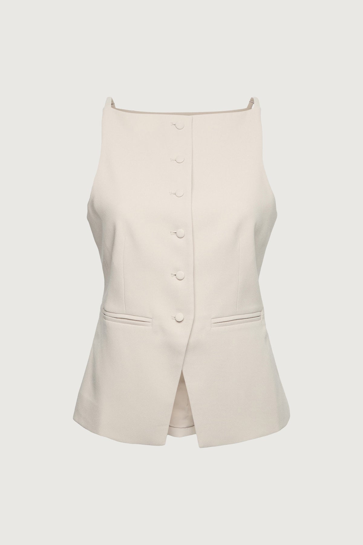 HIGH NECKLINE BUTTON VEST