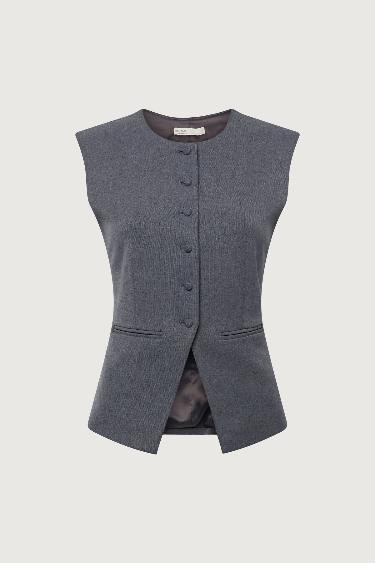 HIGH NECKLINE BUTTON UP VEST