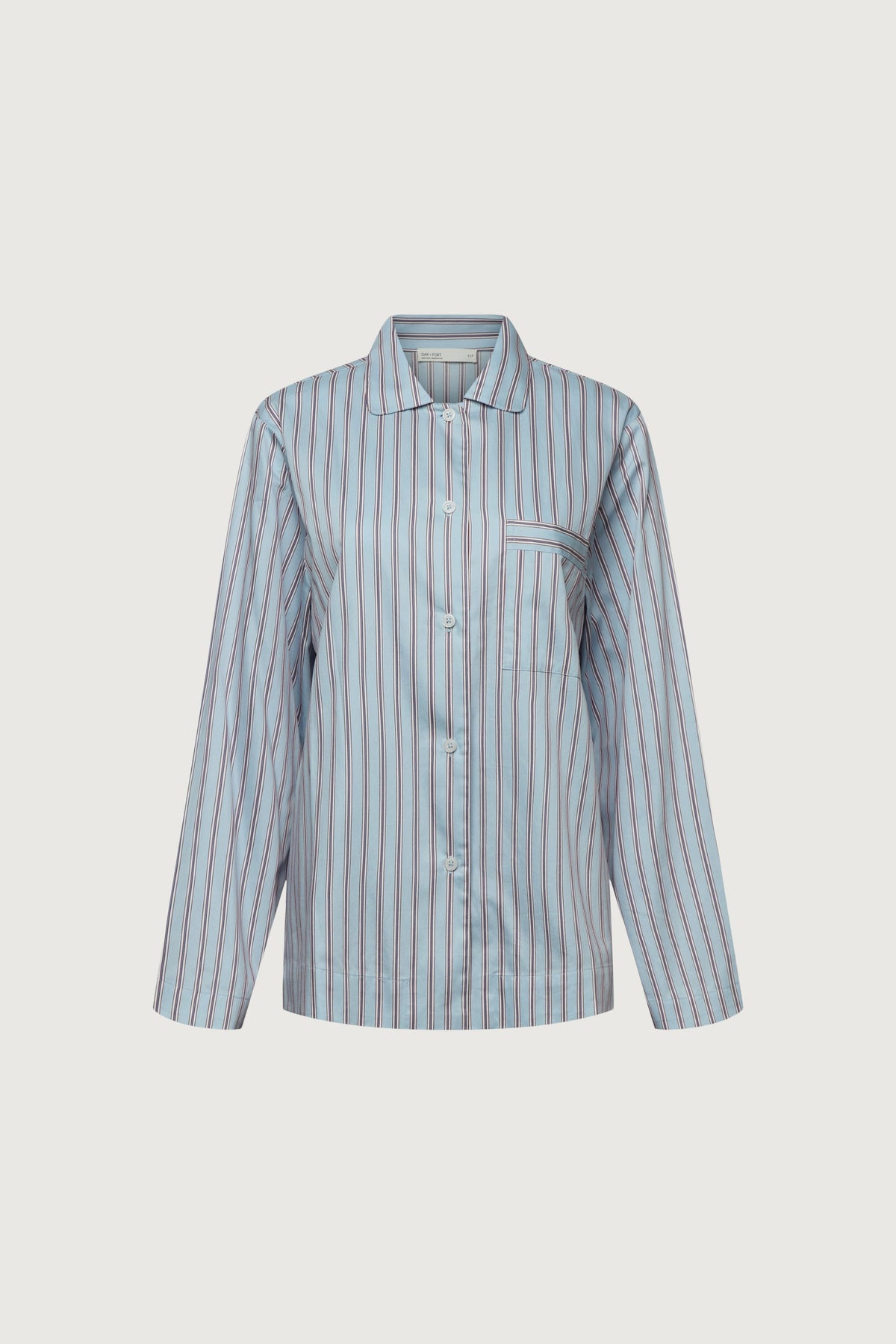 STRIPED BUTTON UP PAJAMA SHIRT