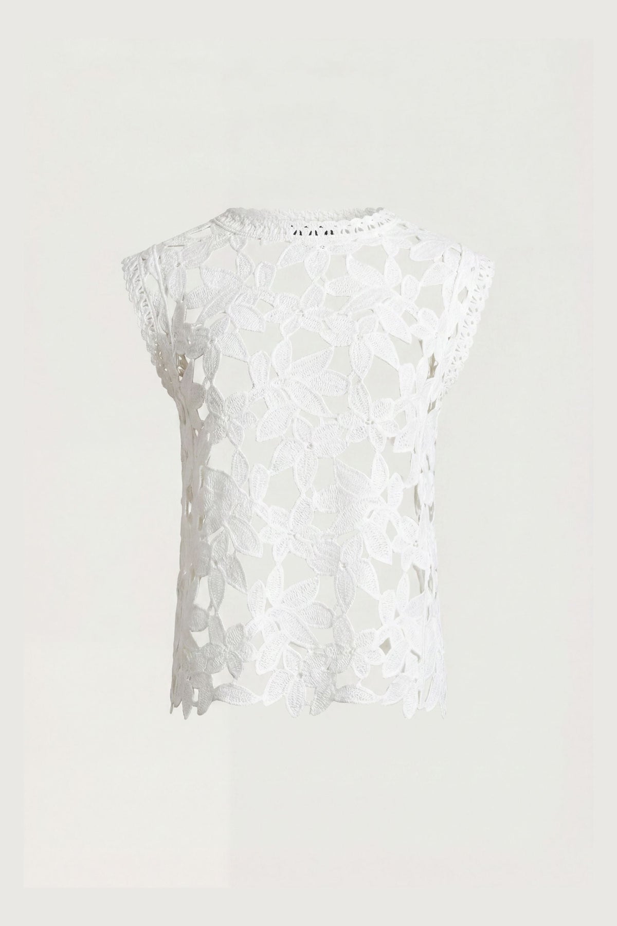FLORAL GUIPURE LACE WOVEN TOP