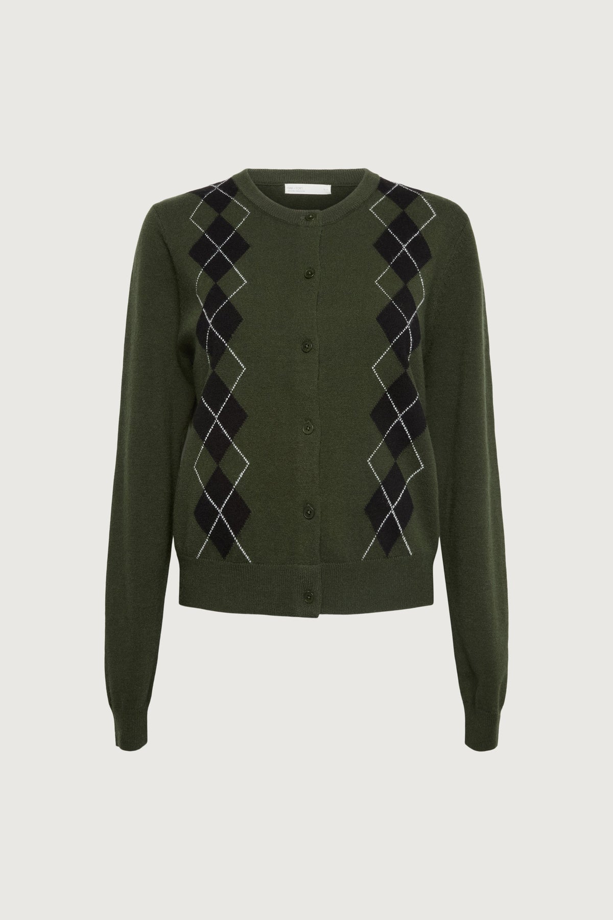ARGYLE BUTTON FRONT CARDIGAN