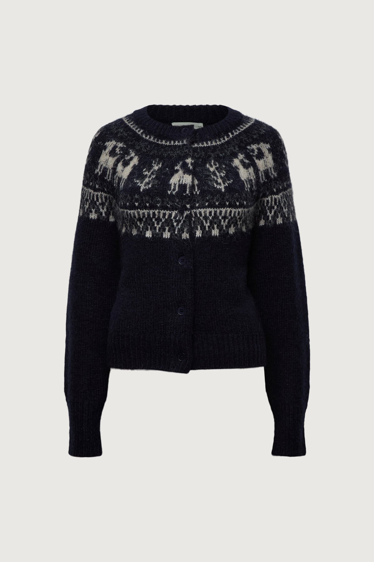 WOOL BLEND FAIR ISLE CARDIGAN