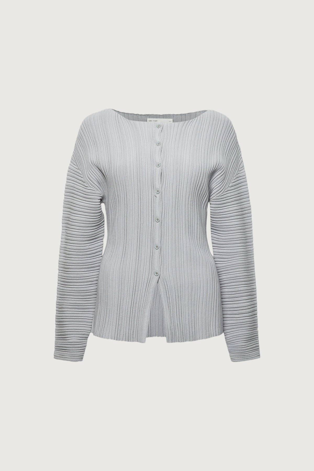 OTTOMAN RIBBED KNIT BUTTON FRONT TOP
