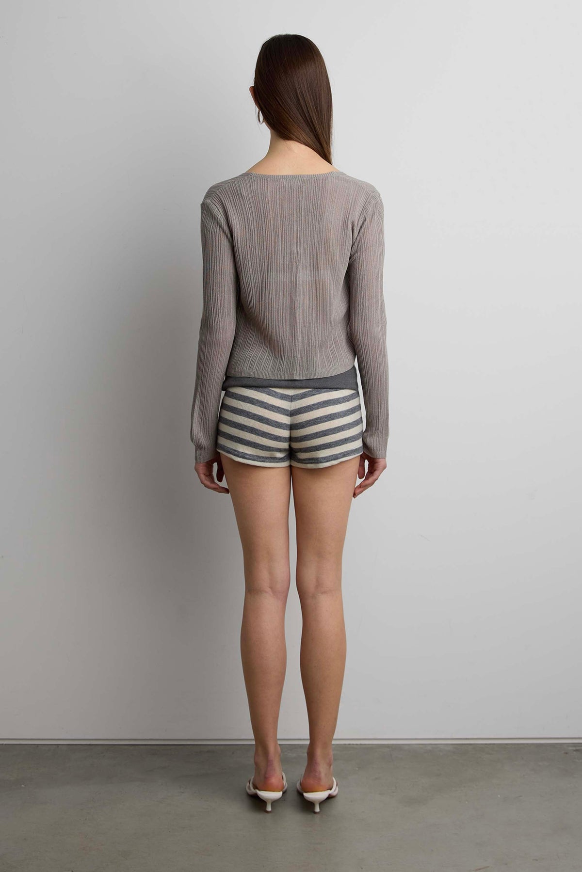 SHEER CARDIGAN WITH TIE FRONT