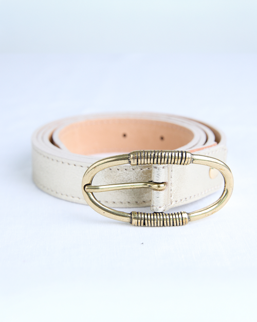 Clara Leather Belt - Gold