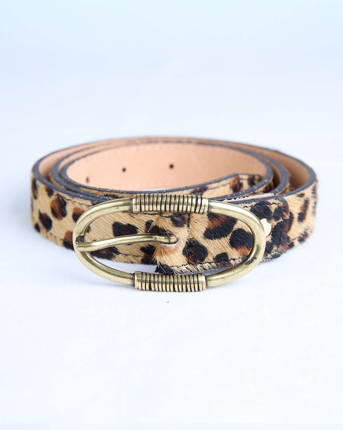 Clara Leather Belt - Leo Print