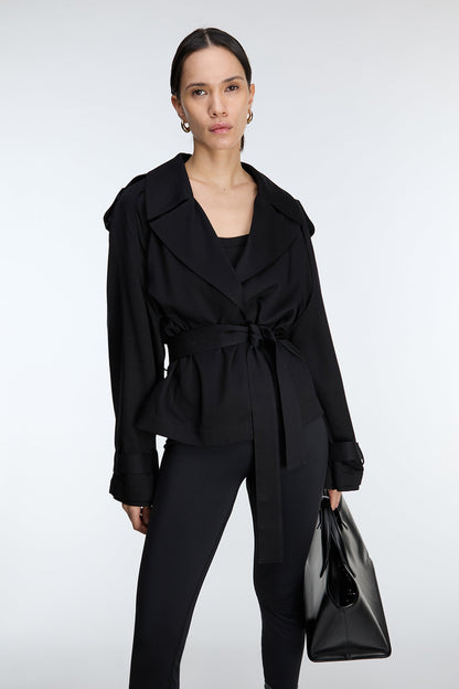 CROPPED FLOWY TRENCH COAT
