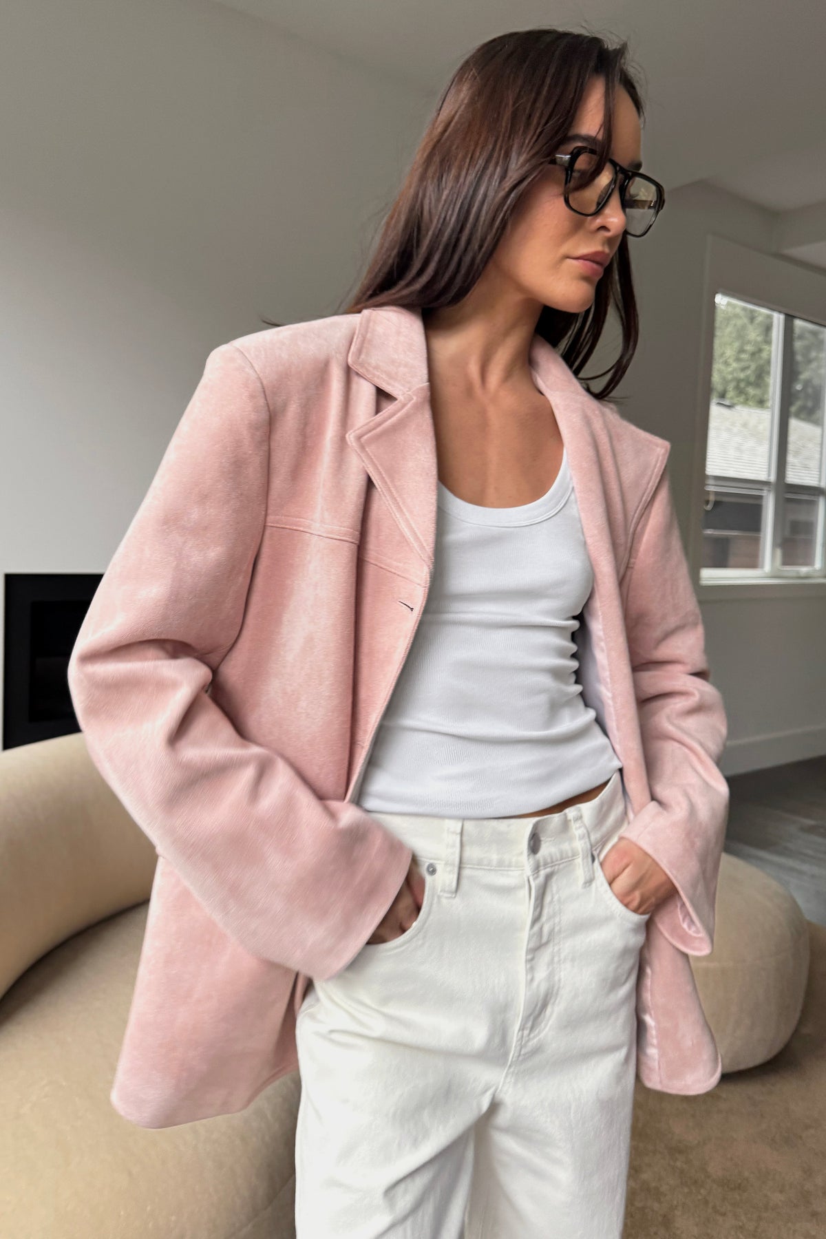 OVERSIZED VEGAN SUEDE BLAZER