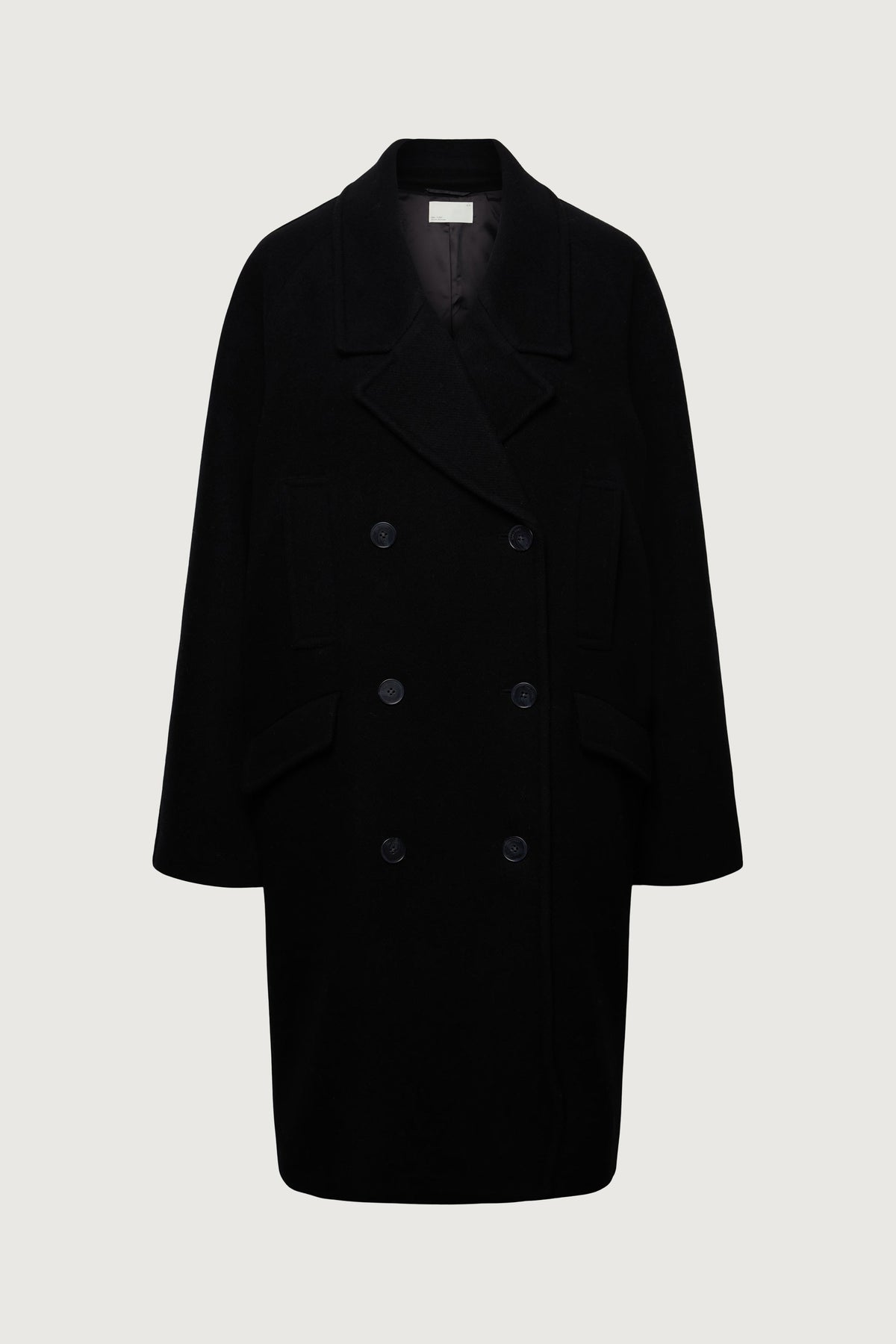 OVERSIZED WOOL-BLEND DOUBLE-BREASTED COAT