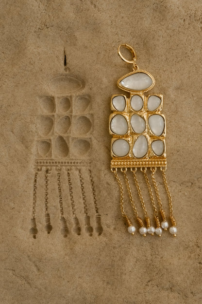 Annika Horizontal Resin Drop Earrings - Gold