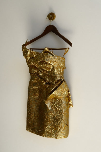 Sadie Structured Mini Dress - Gold