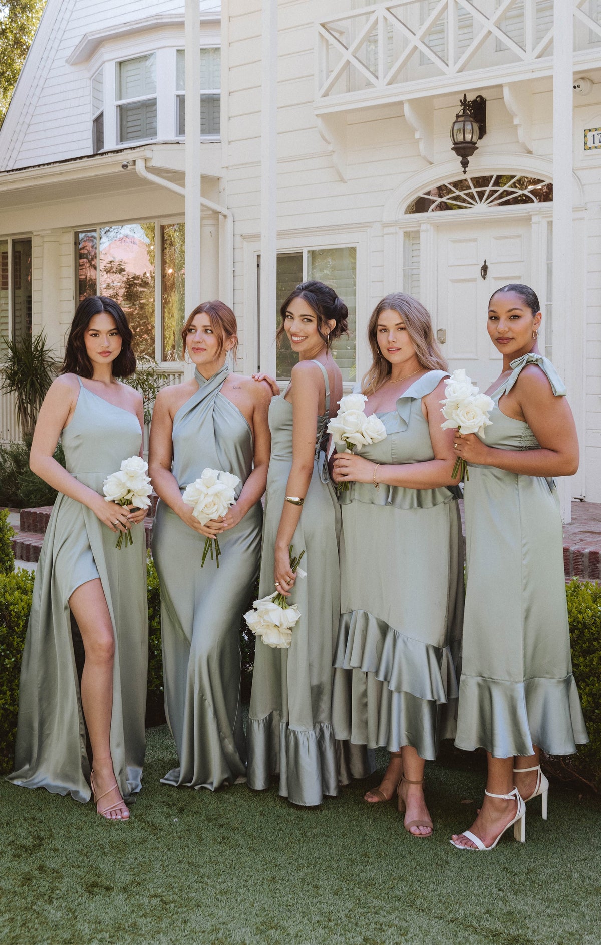 Bridesmaid Fabric Swatch ~ Silver Sage Luxe Satin