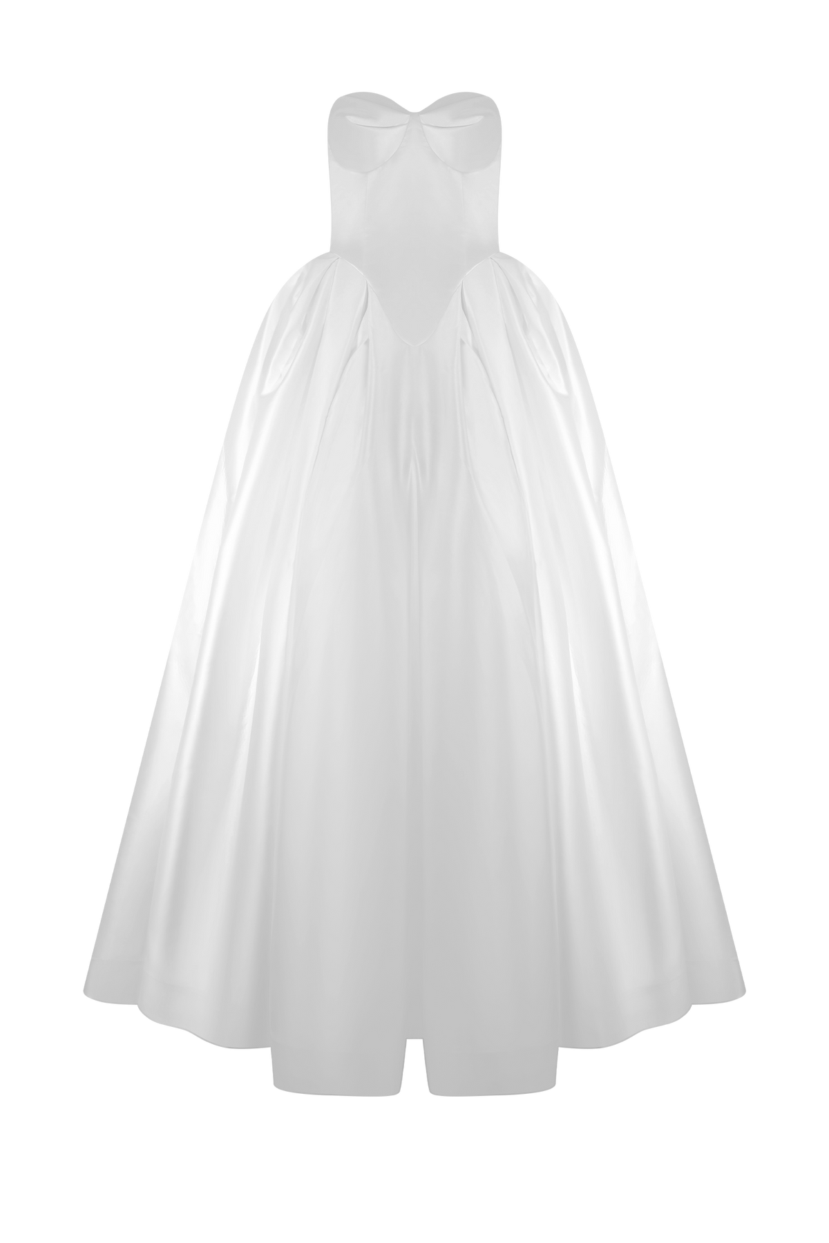 Delphine Satin Strapless Maxi Gown - White