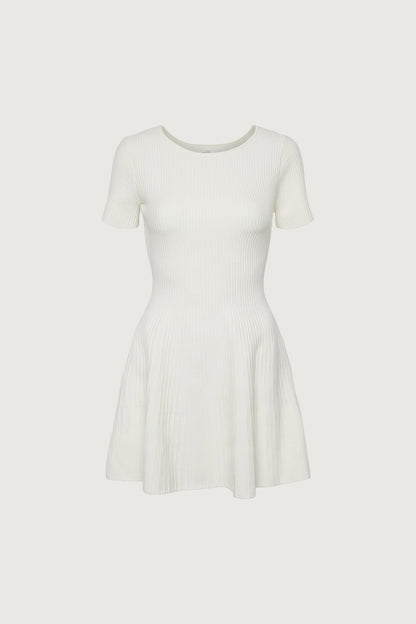 RIBBED SHORT SLEEVE MINI DRESS