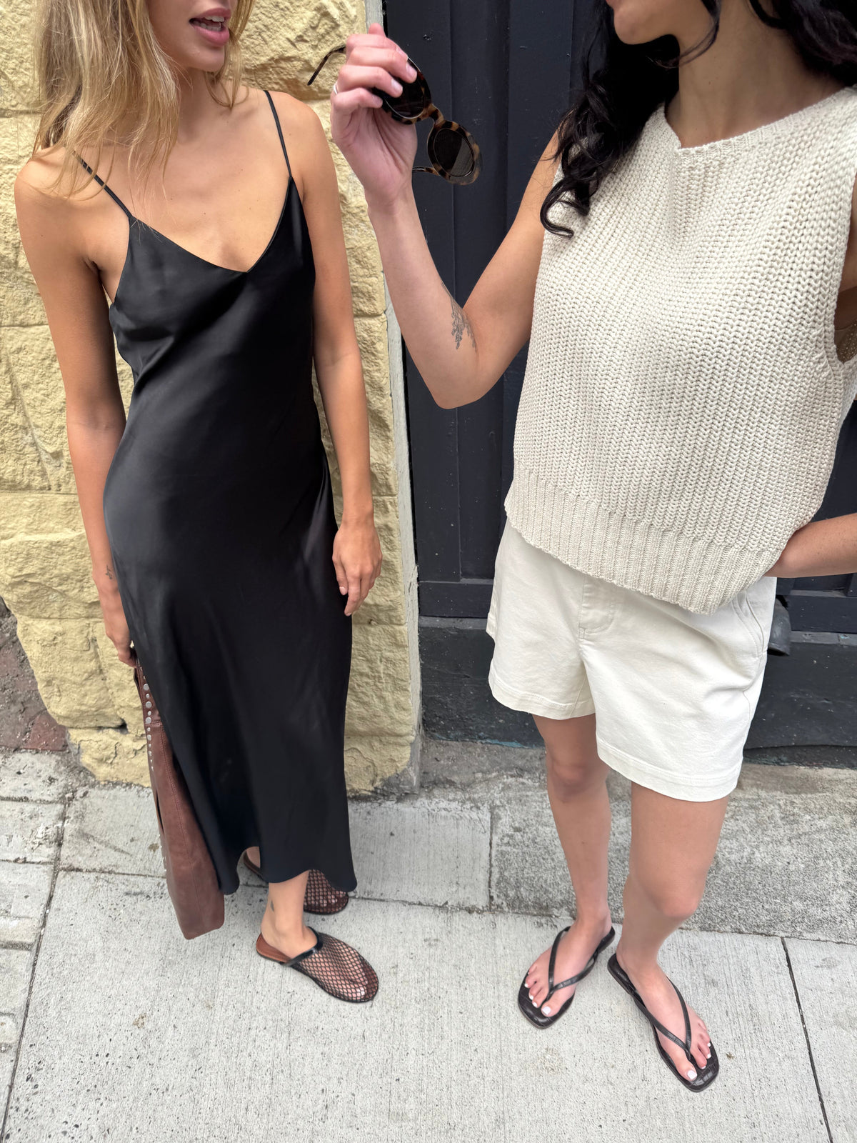 SATIN V-NECK MIDI DRESS