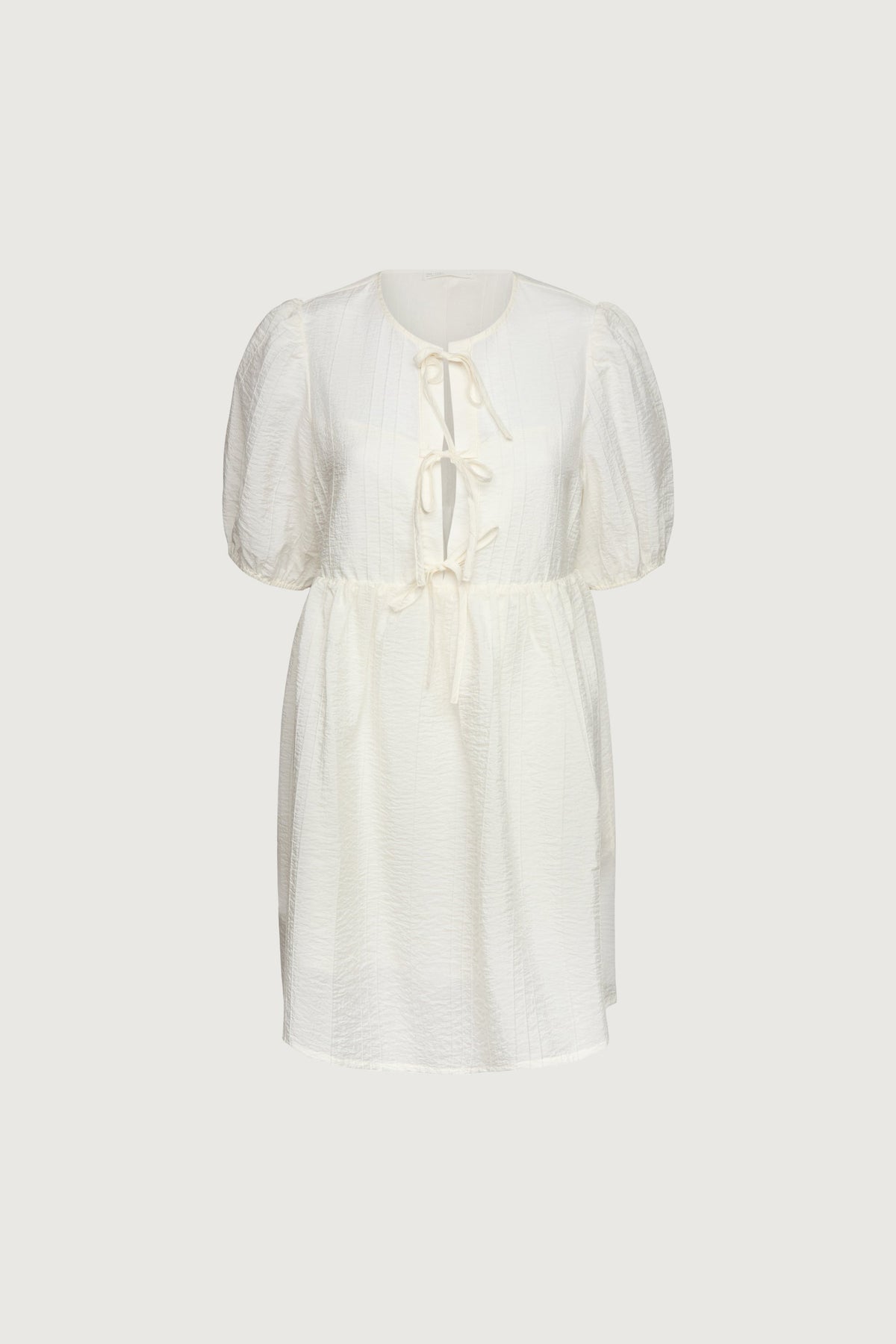 TIE-FRONT BABYDOLL MINI DRESS