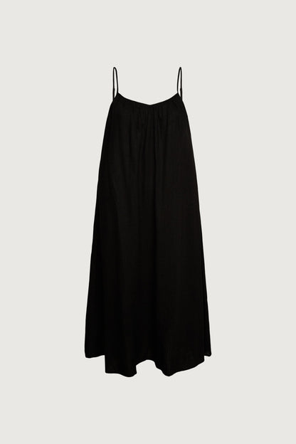GATHERED NECKLINE MAXI DRESS