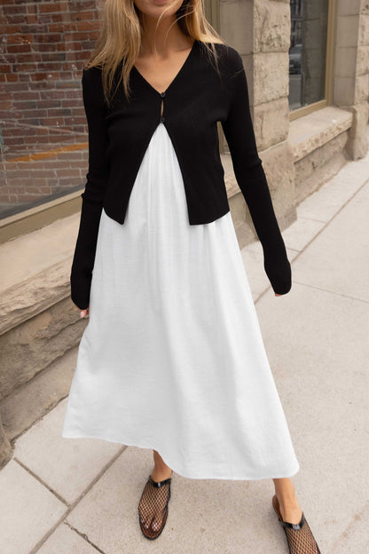 GATHERED NECKLINE MAXI DRESS