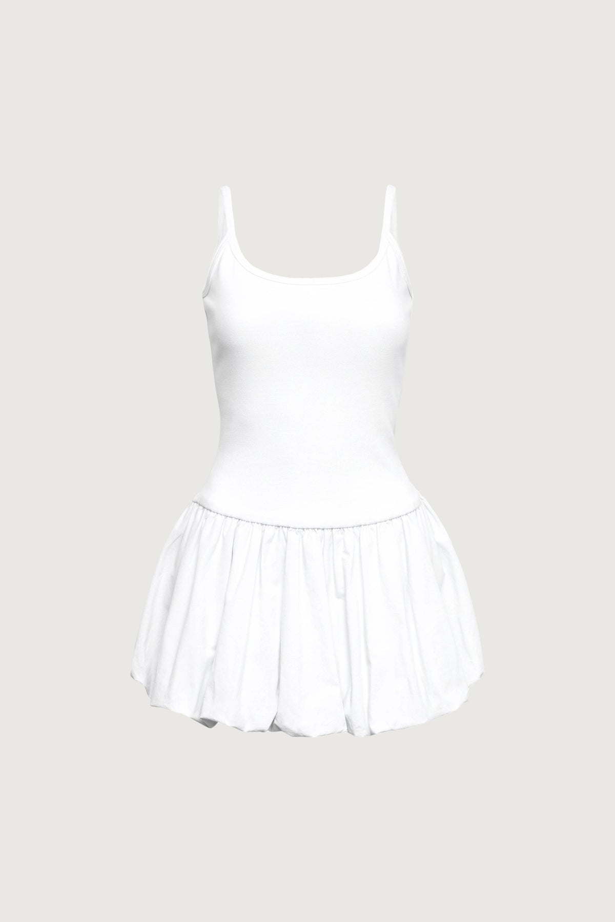 DROP WAIST BUBBLE HEM MINI DRESS