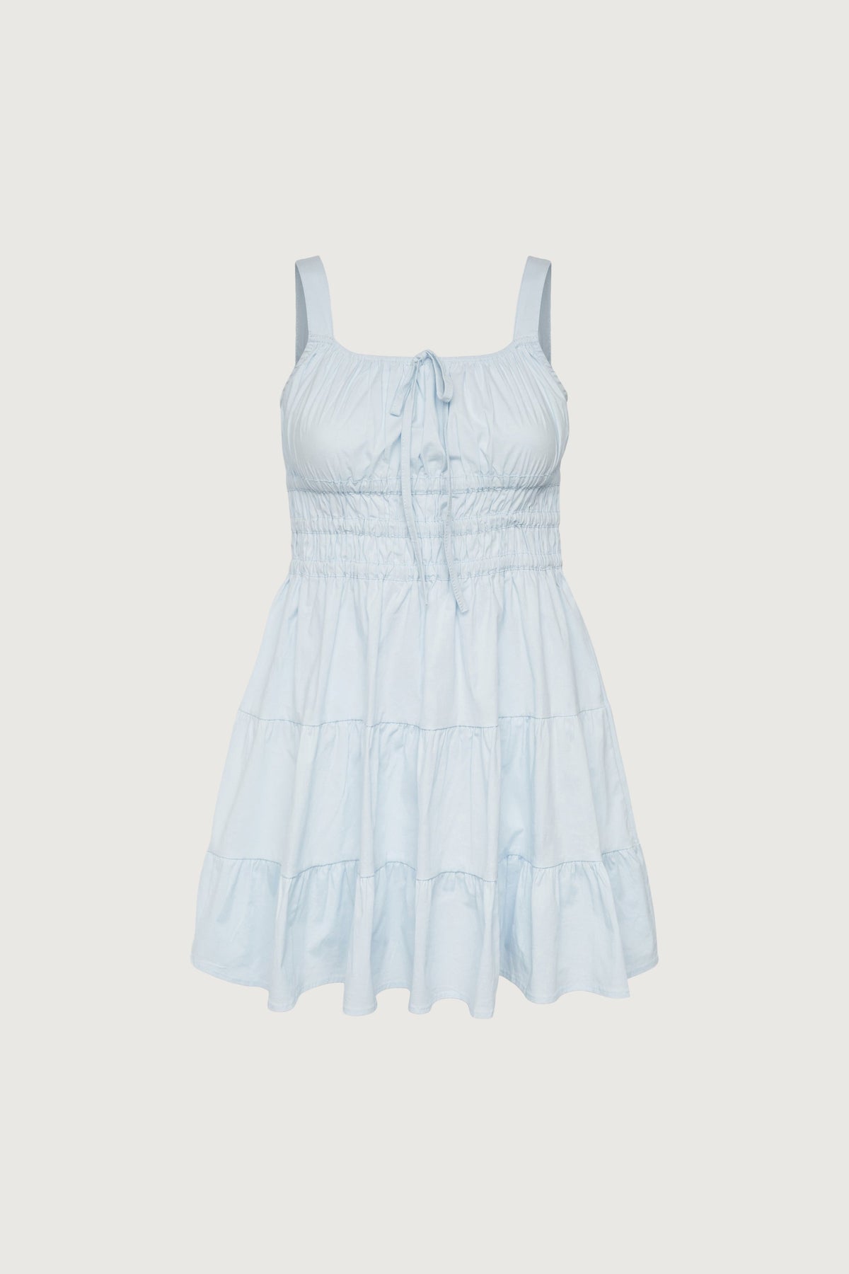 RUCHED MINI TIERED DRESS