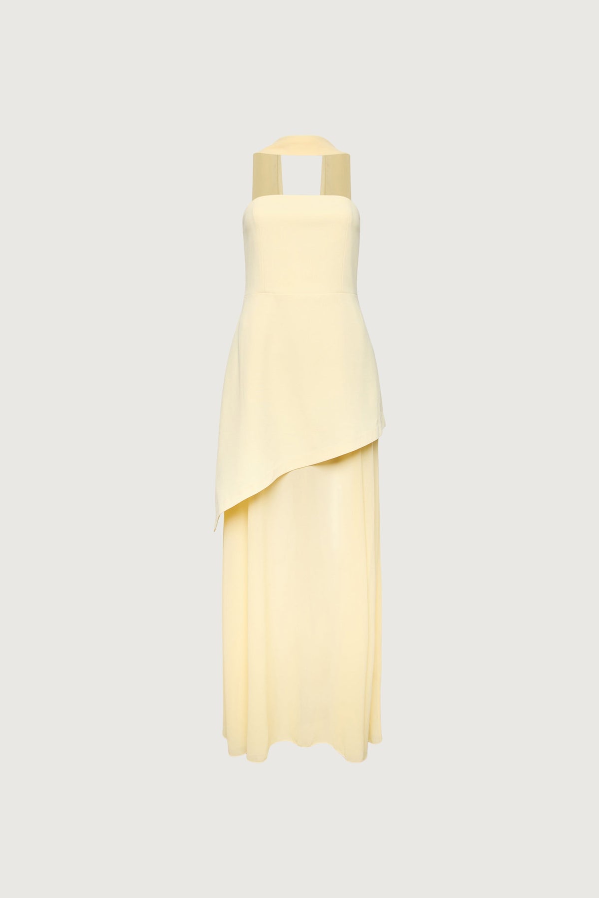 TUBE MAXI DRESS WITH CONTRAST SKIRT AND SCARF