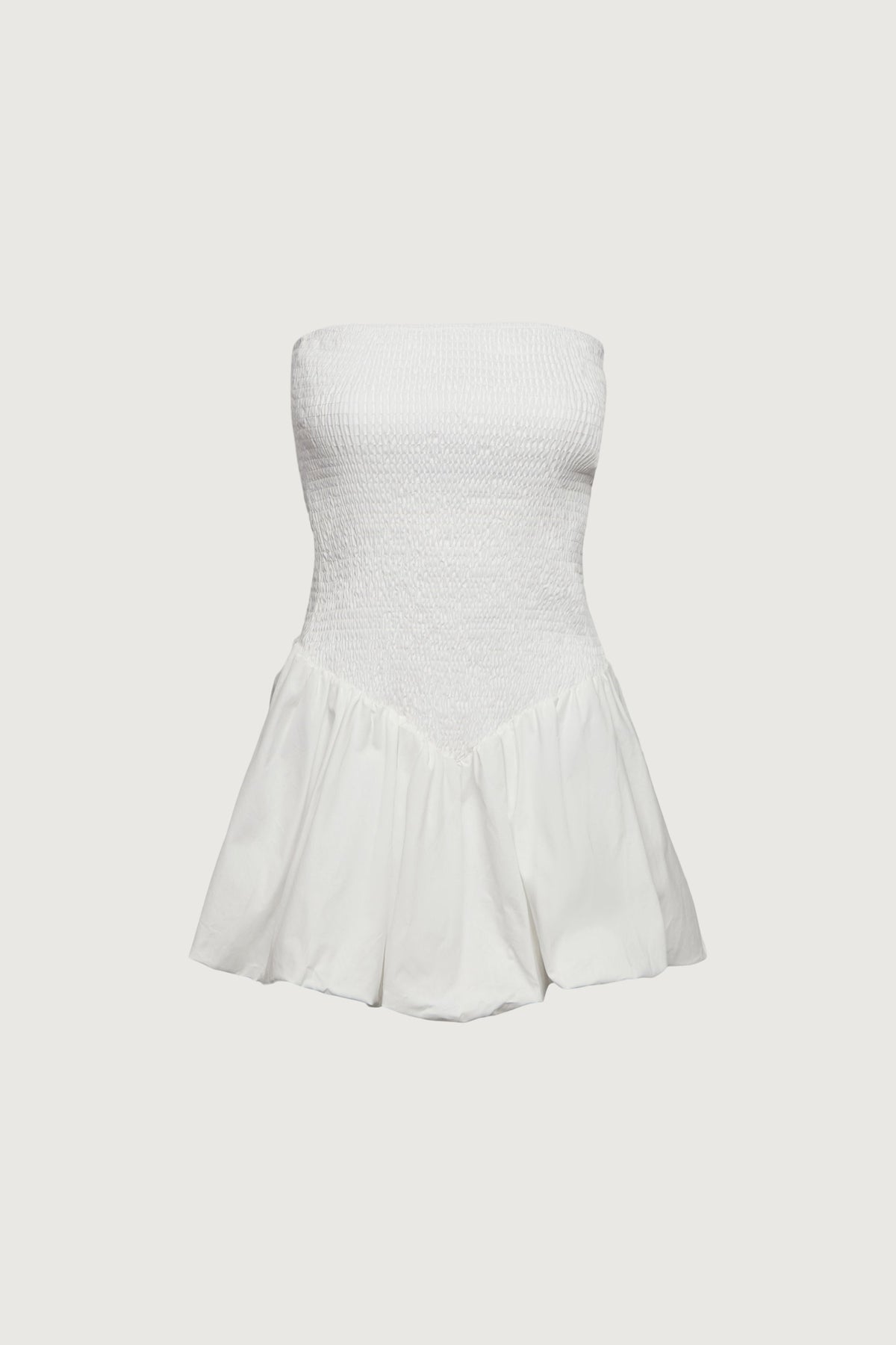 SMOCKED TUBE MINI DRESS