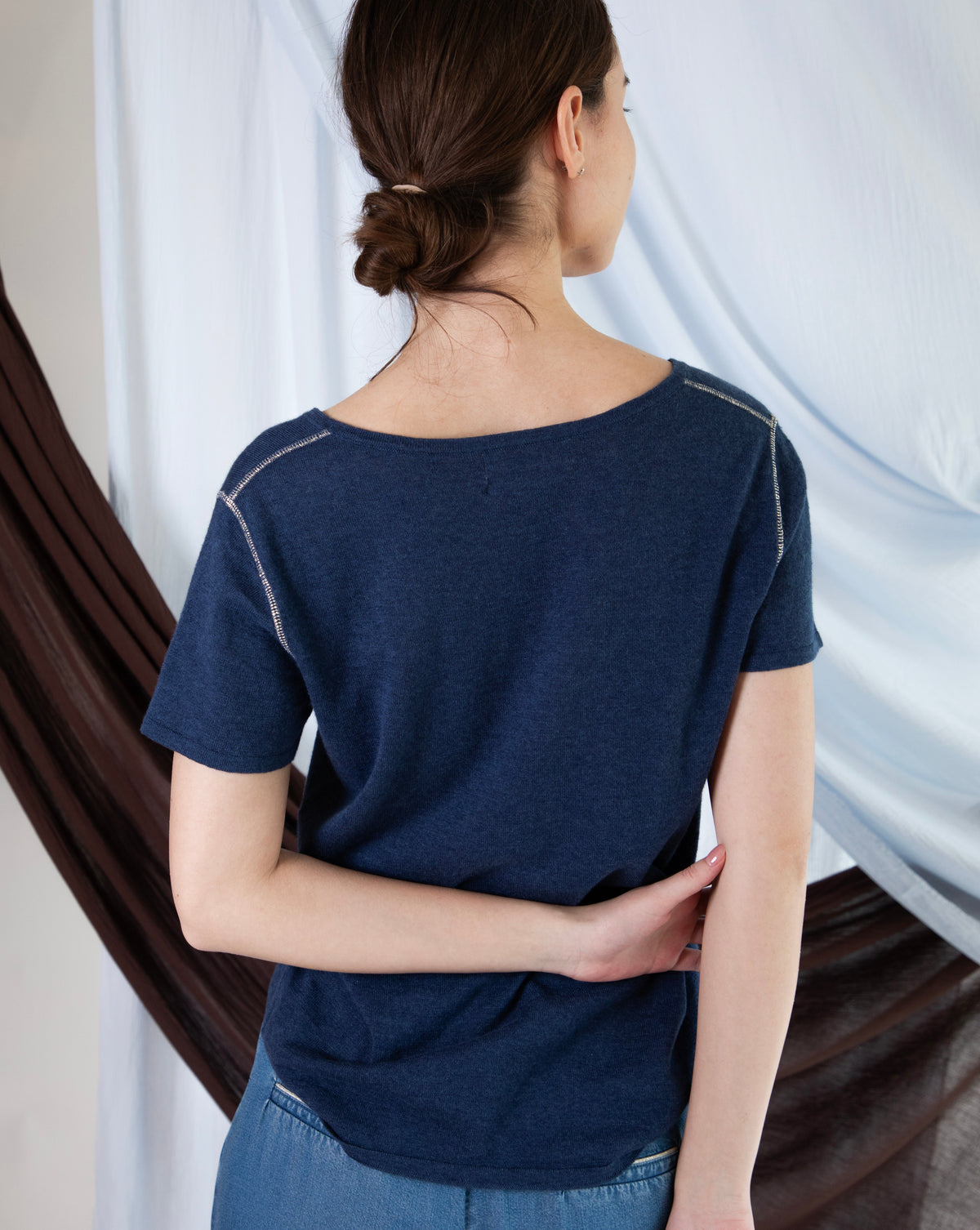Marcelle T-Shirt (V-Neck) - Indigo Denim