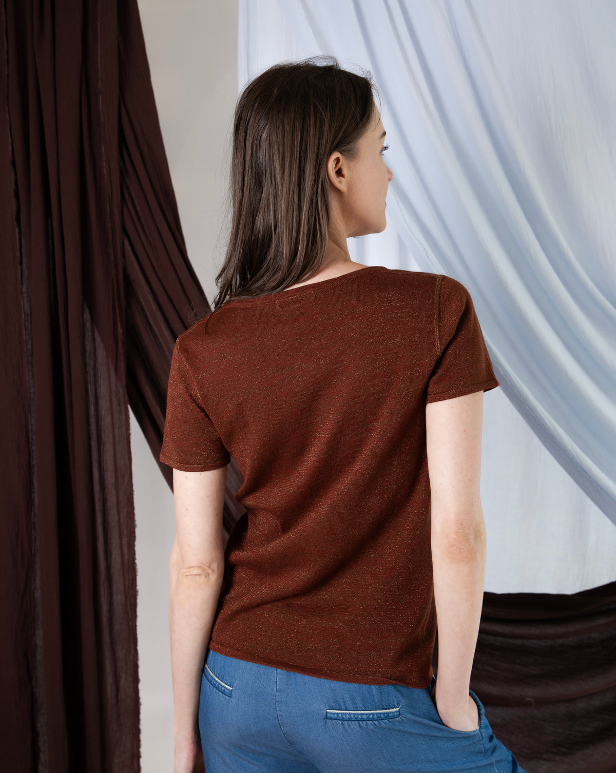 Marcelle T-Shirt (Round Neck) - Sierra Brown Shimmer