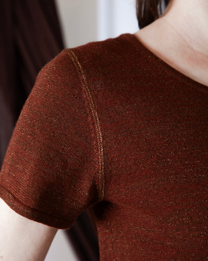 Marcelle T-Shirt (Round Neck) - Sierra Brown Shimmer