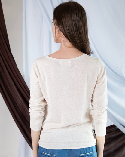Marcelle Long T-Shirt (V-Neck) - Calico