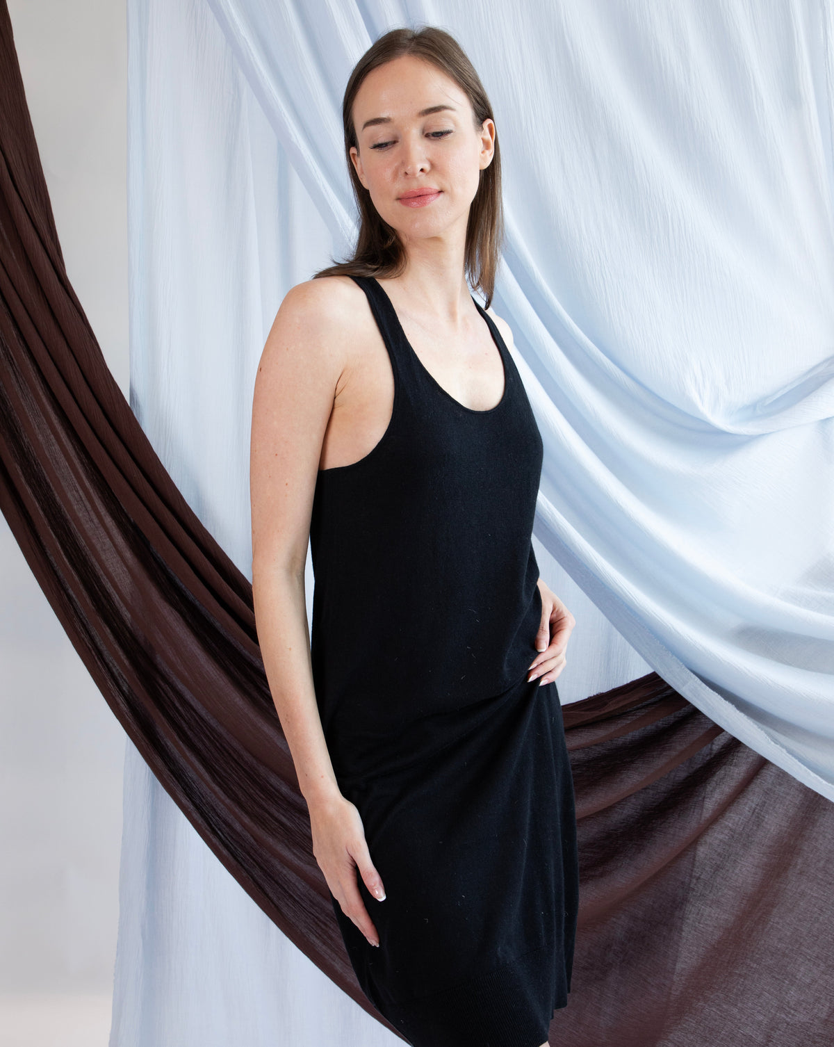 Georgina Tank Top Dress - Pitch Black