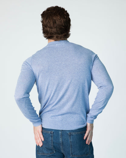 Polo Men Michel Long Sleeve - Gingham Blue