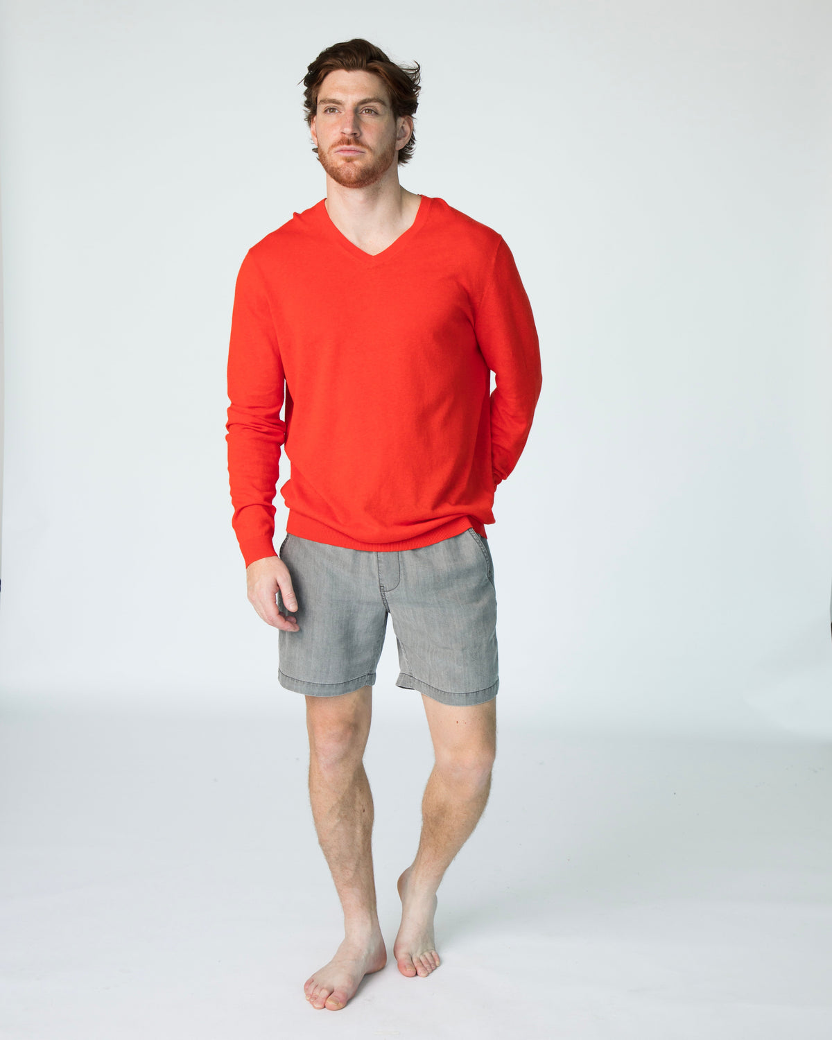 Marco Long T-Shirt (V-Neck) - Pomodori