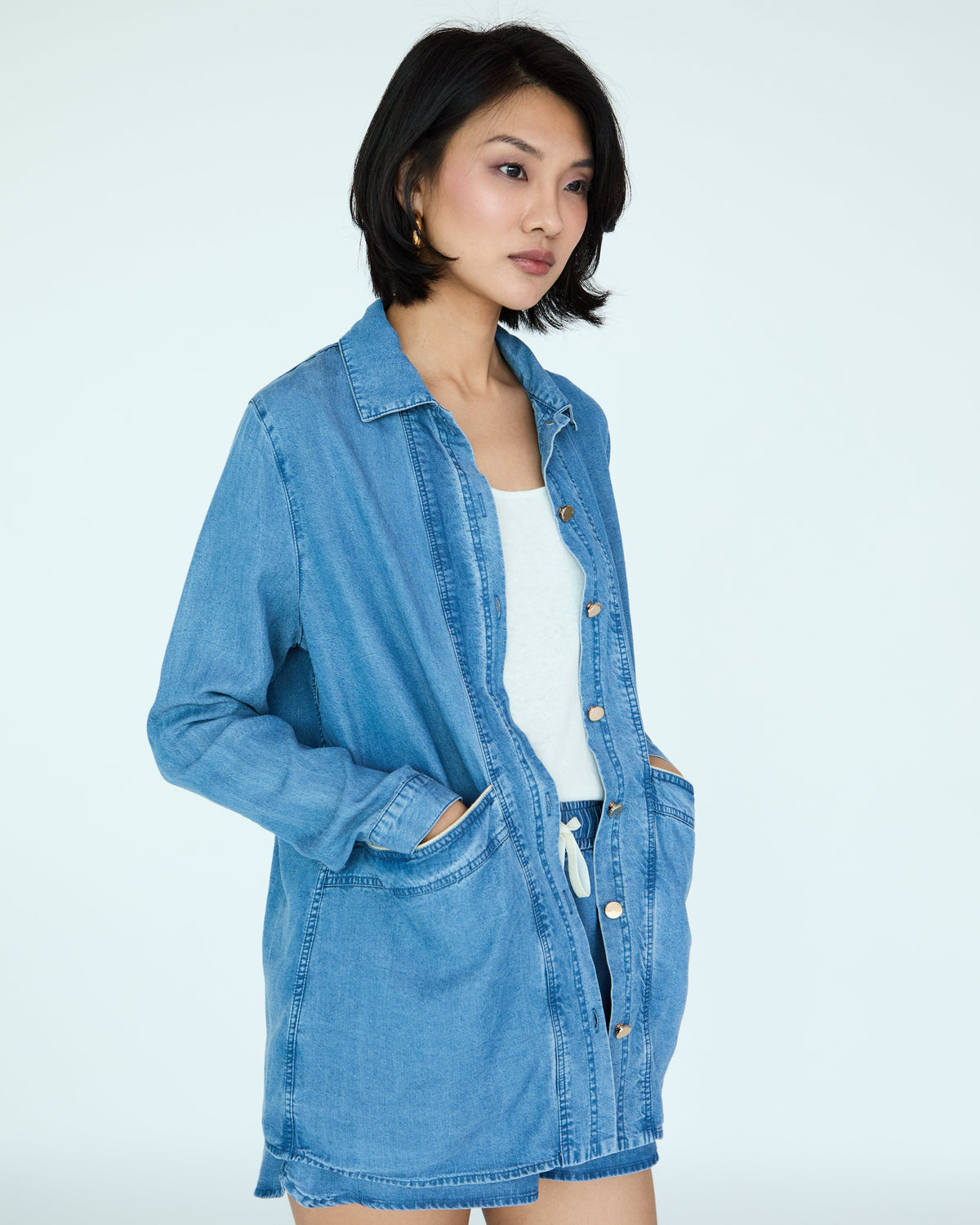 Yves Jacket - Medium Blue Chambray