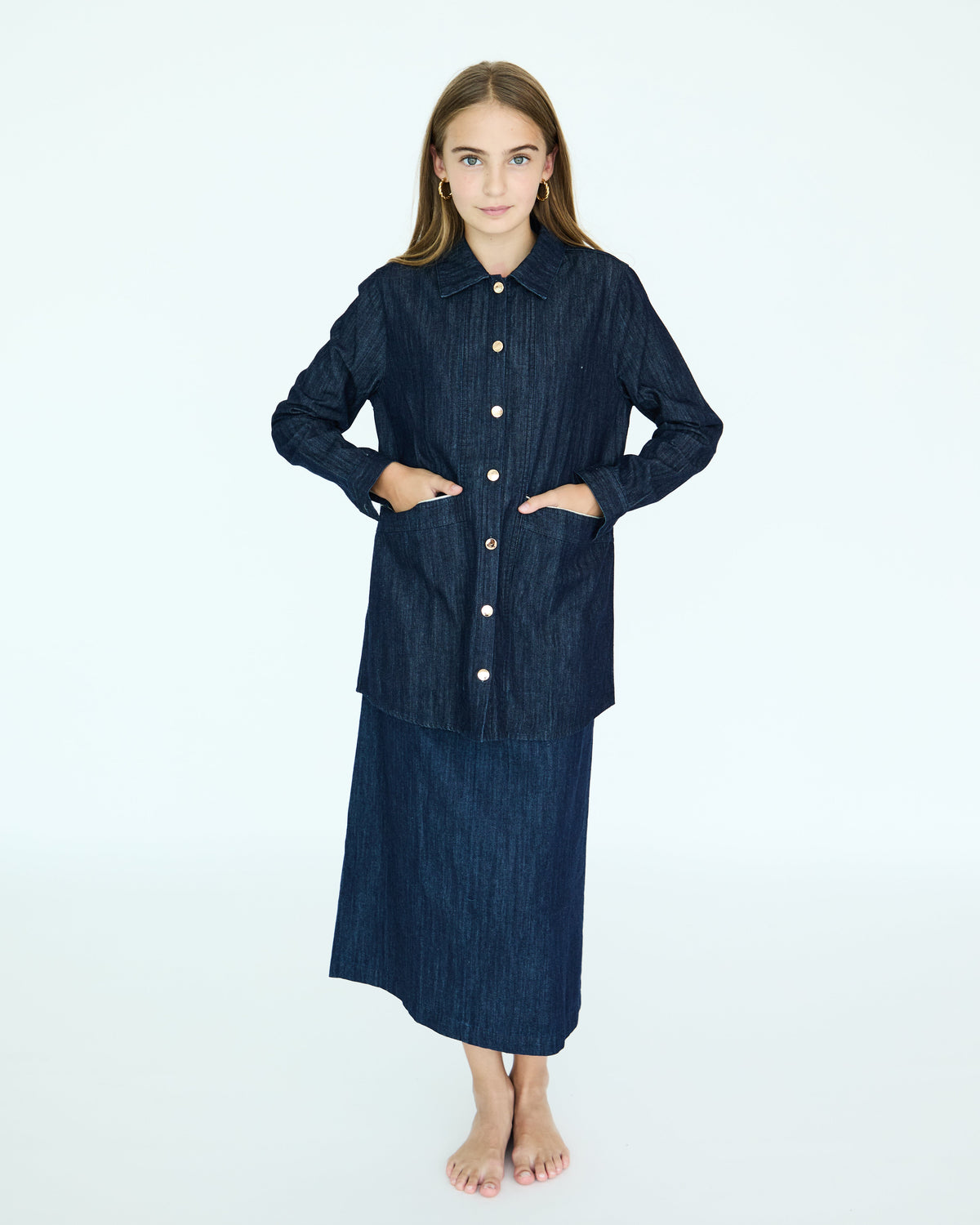 Girl Yves Jacket - Dark Chambray