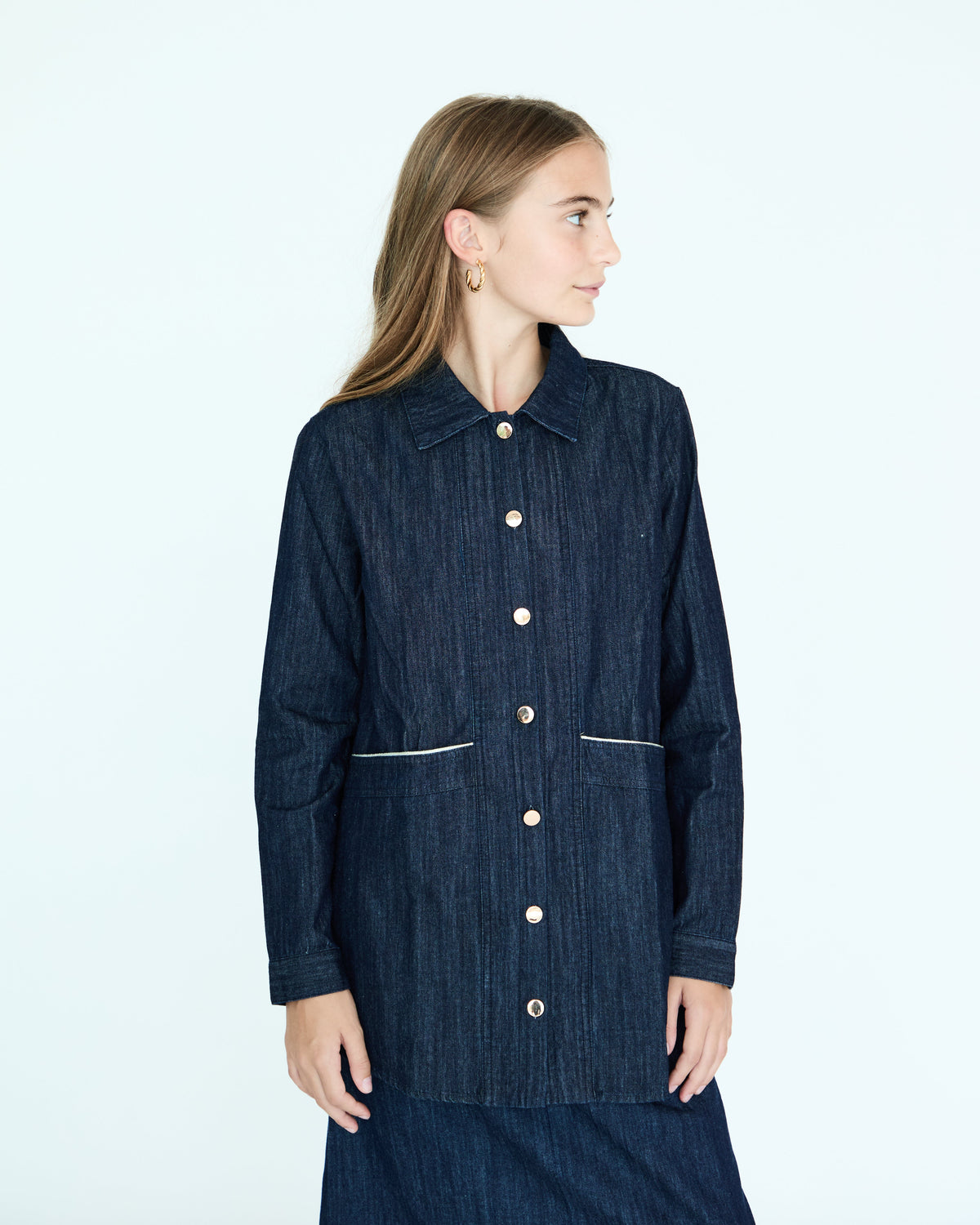 Girl Yves Jacket - Dark Chambray