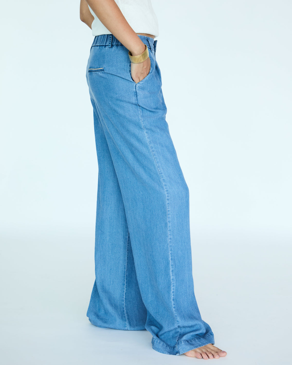 Yves Pants - Medium Blue Chambray