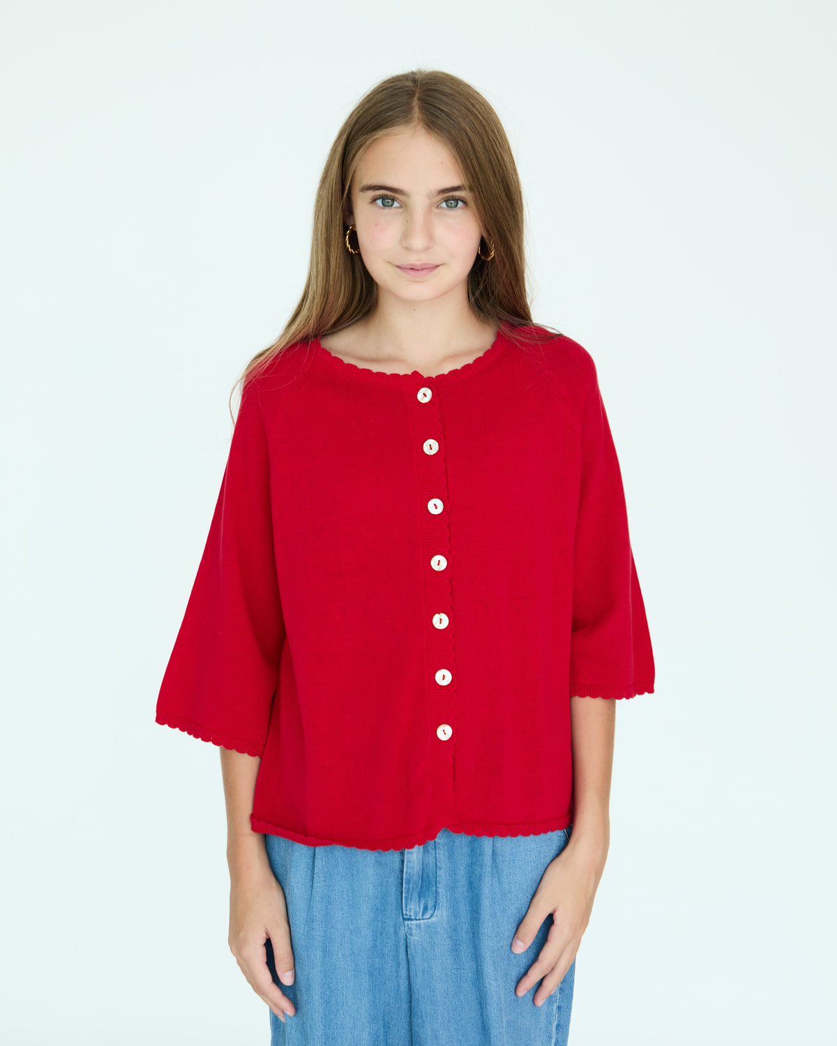 Girl La Bretagne Cardigan - Red