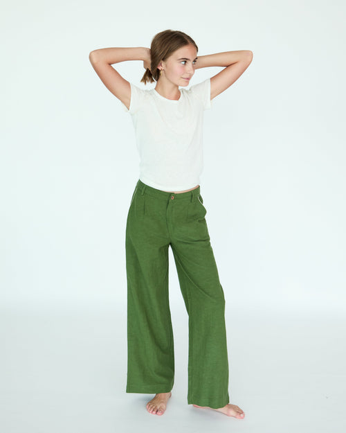 Girl Yves Pants - Moss