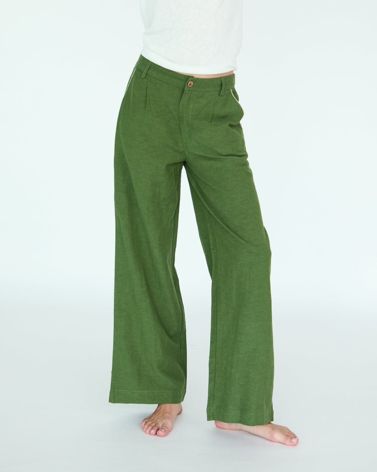Girl Yves Pants - Moss