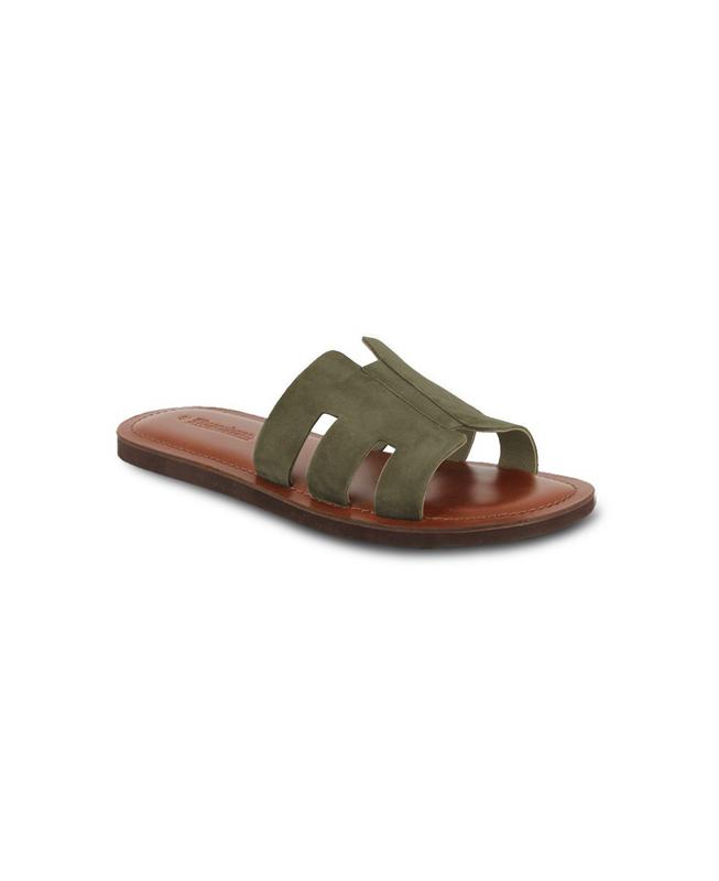 Emia Suede Sandals - Kaki