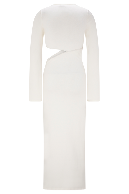 Azariah Long Sleeve Knit Midi Dress - Ivory