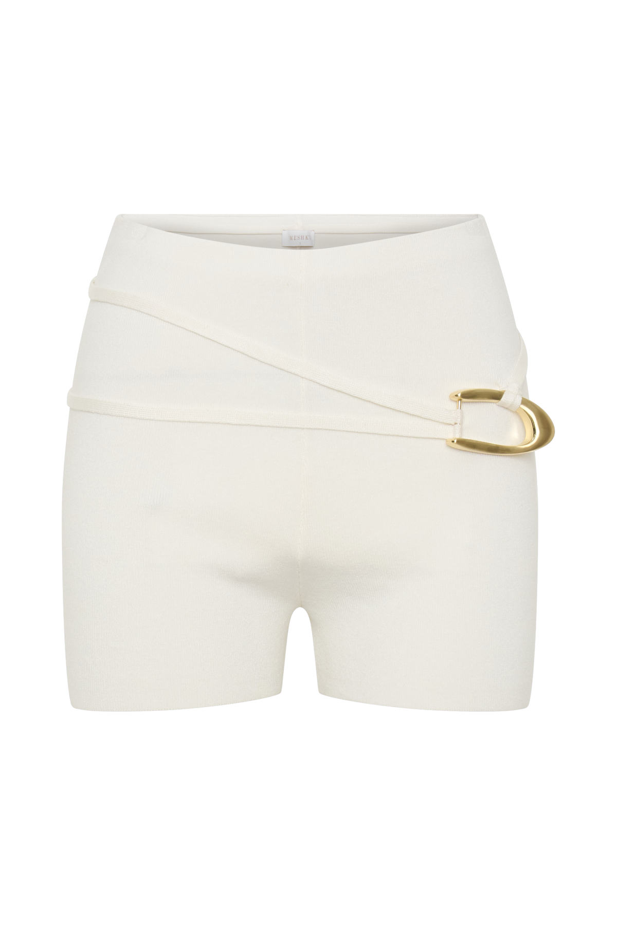 Dimitri Mini Knit Shorts With Belt - Ivory