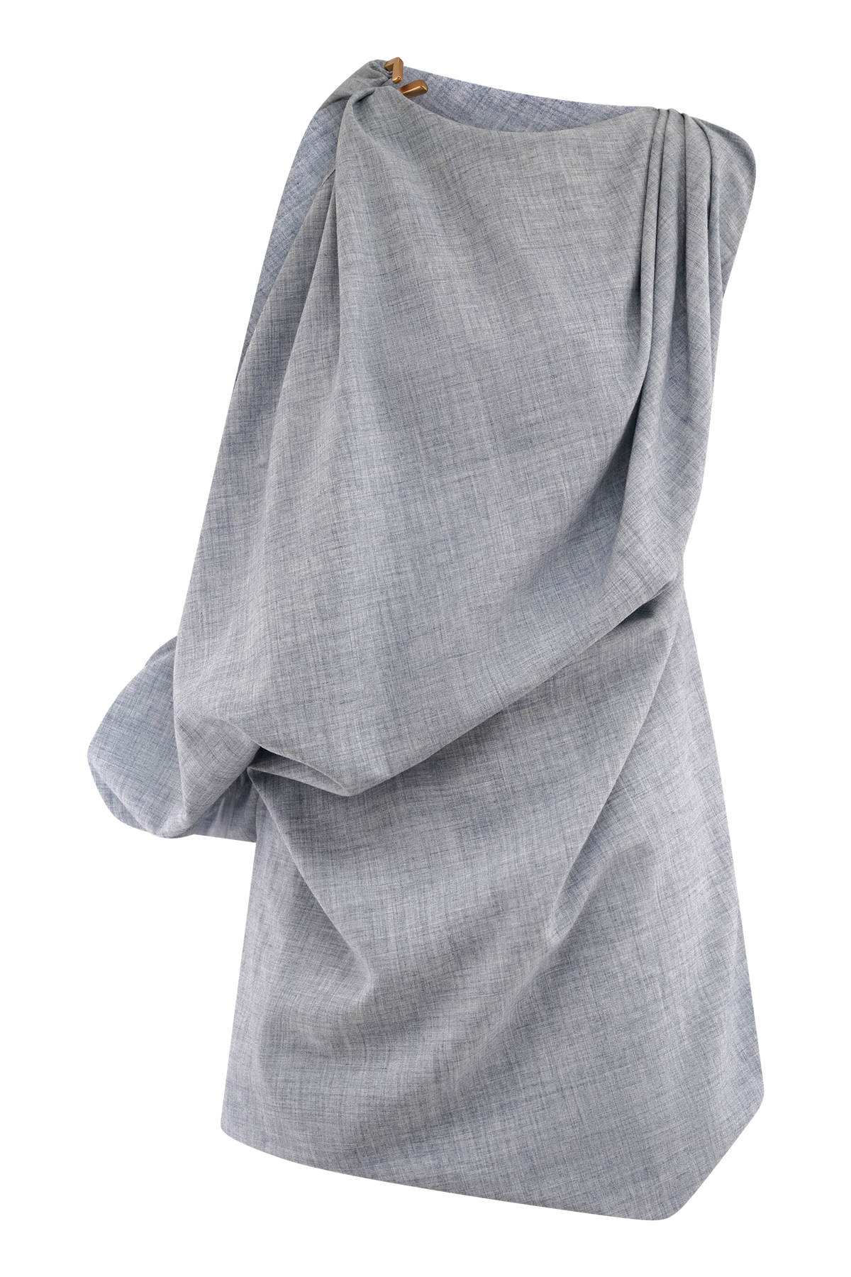 Gabriella Draped Mini Dress - Charcoal Blue Marle