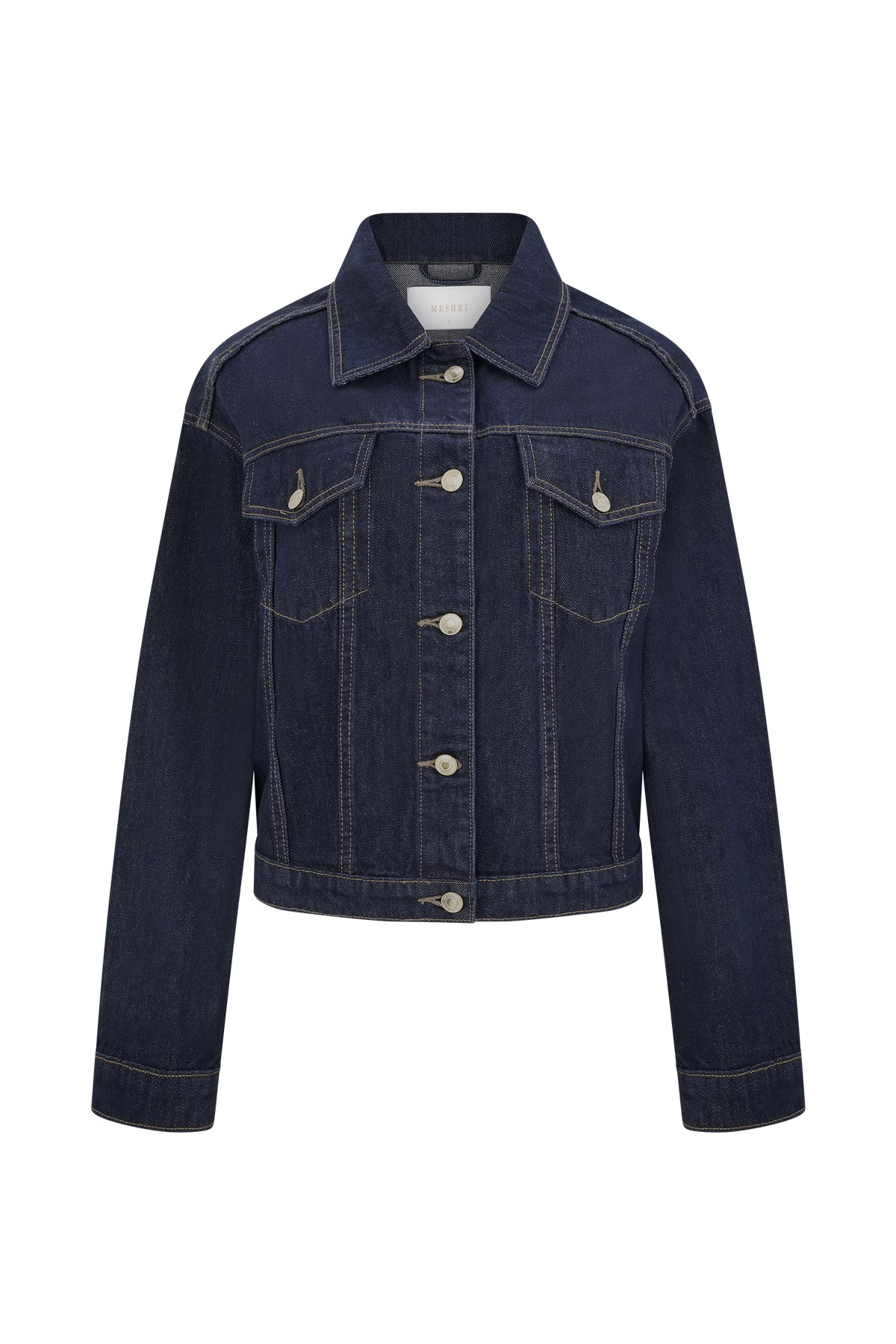 Kirra Cinched Denim Jacket - Washed Indigo Blue