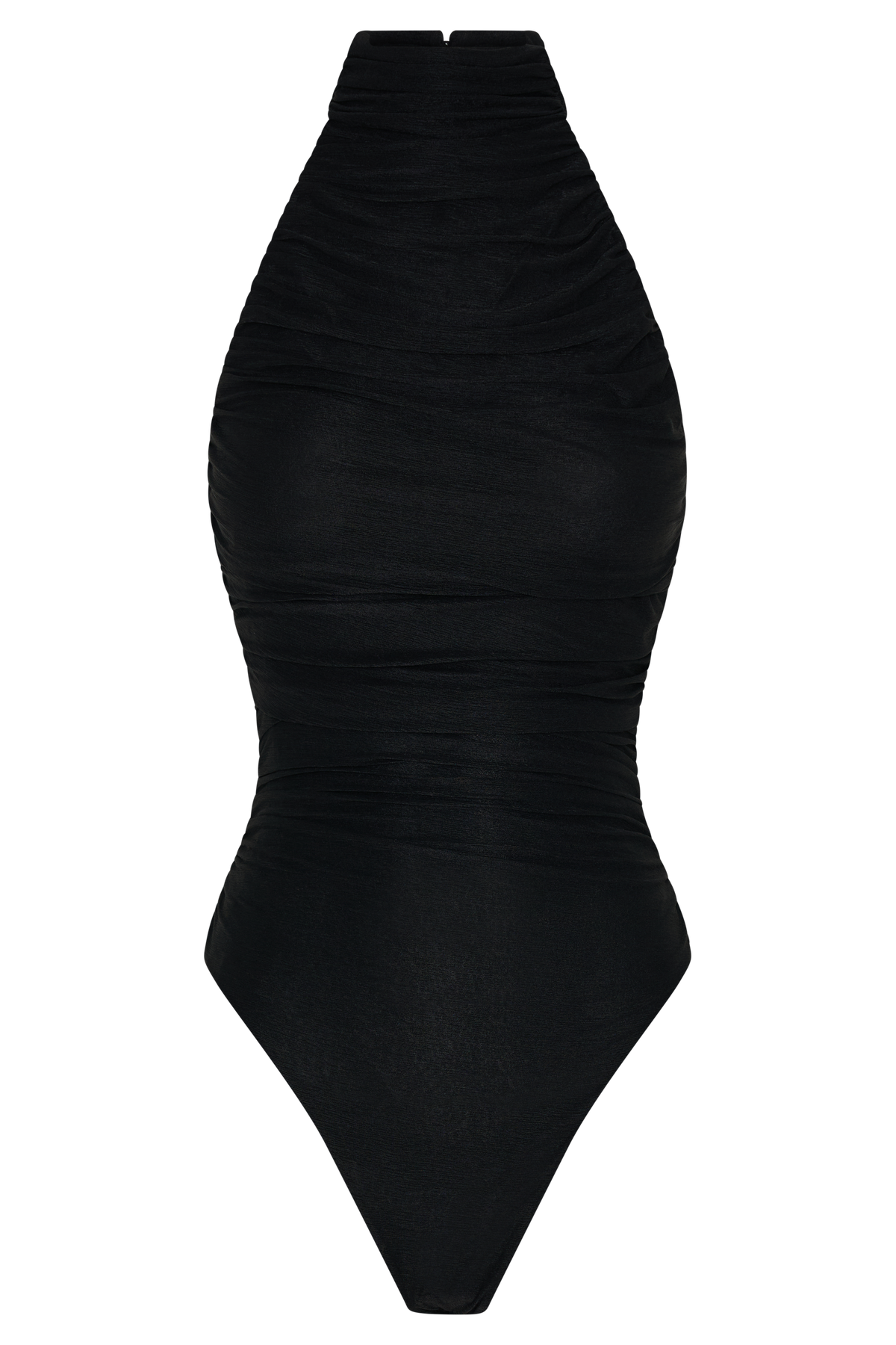 Matilda Ruched Mesh Bodysuit - Black