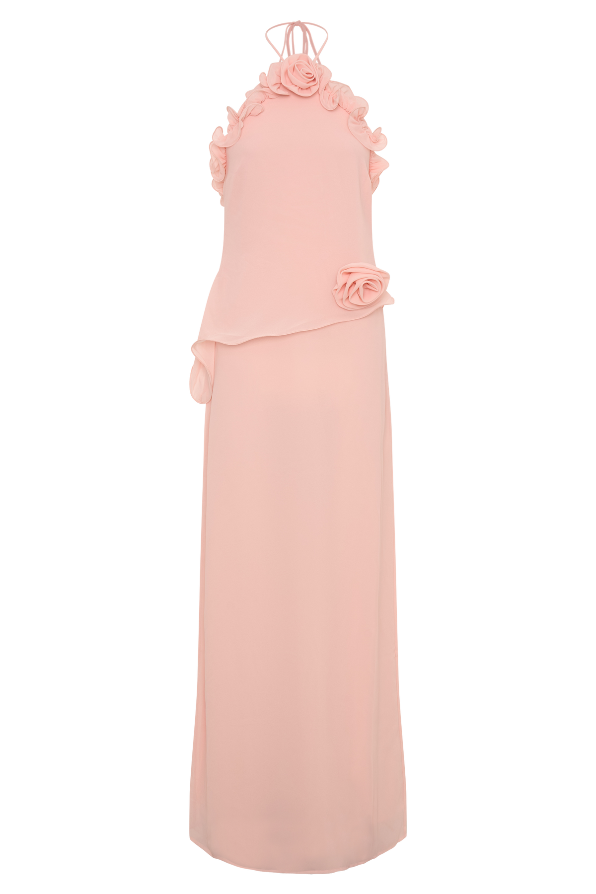 Melissa Chiffon Flower Maxi Dress - Baby Pink
