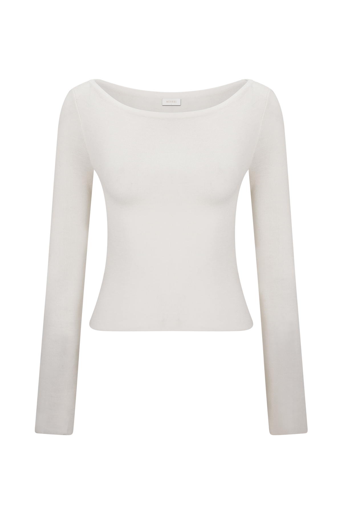 Paedyn Merino Wool Ribbed Long Sleeve Top - Ivory